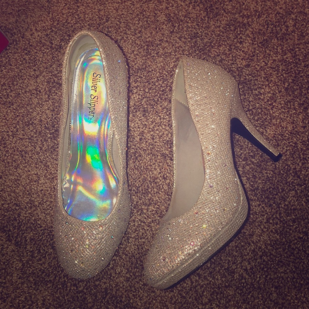 Silver High Heels